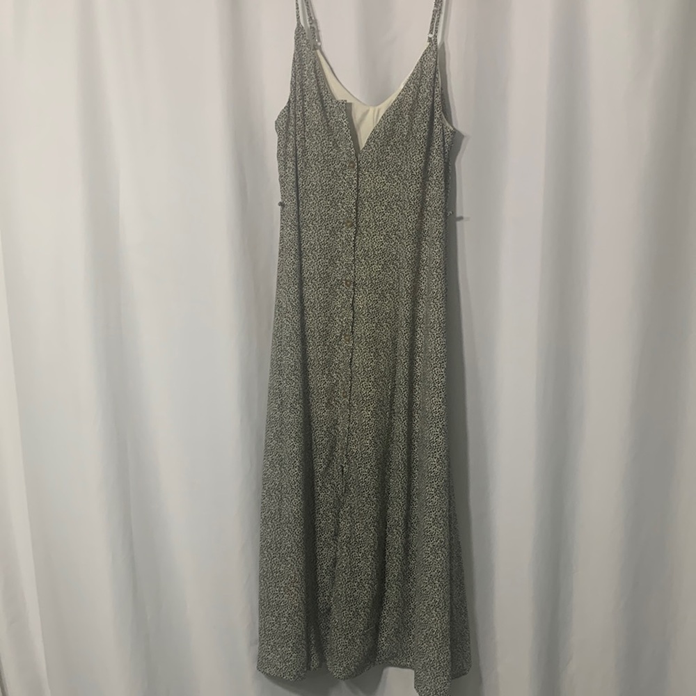 Sienna Sky Black and White Leopard Print Sleeveless Midi Dress Sz M